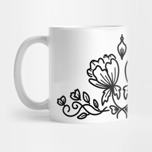 Floral line art Mug